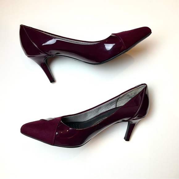 LifeStride Spencer Pointed Toe Heels Eco Suede Patent Pumps 7.5 - Picture 4 of 13